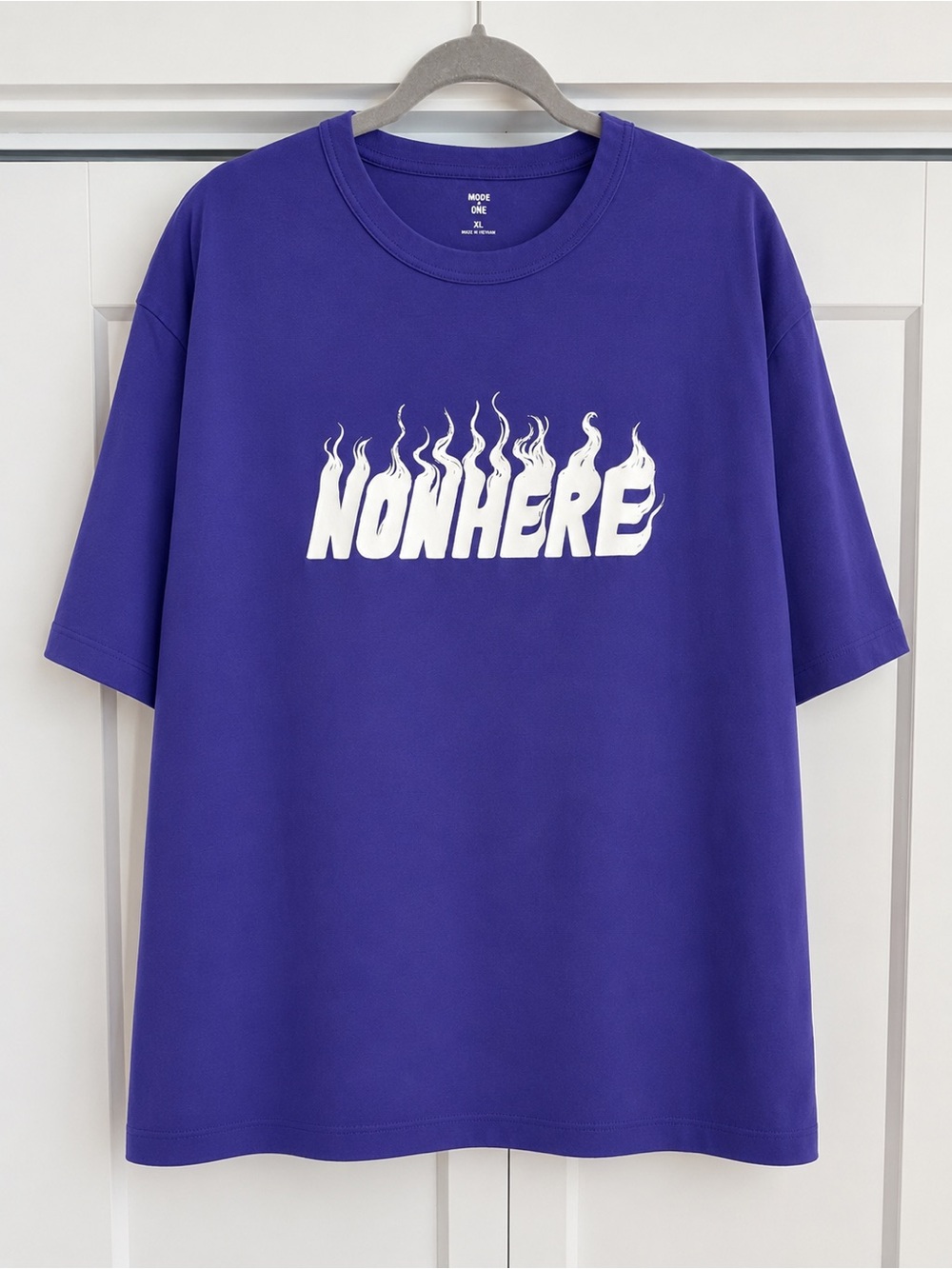 Nonhere Flame Graphic Short Sleeve Tee - Purple